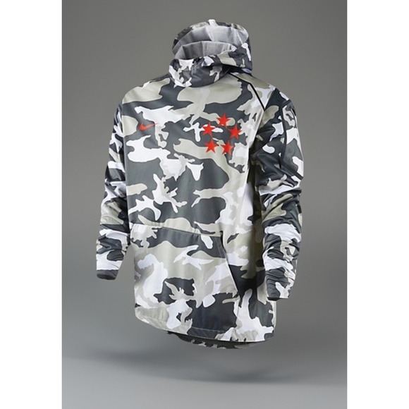 Nike Other - Nike Field General Fly Rush Alpha Pullover Men's M Gray/White Camo Football‎